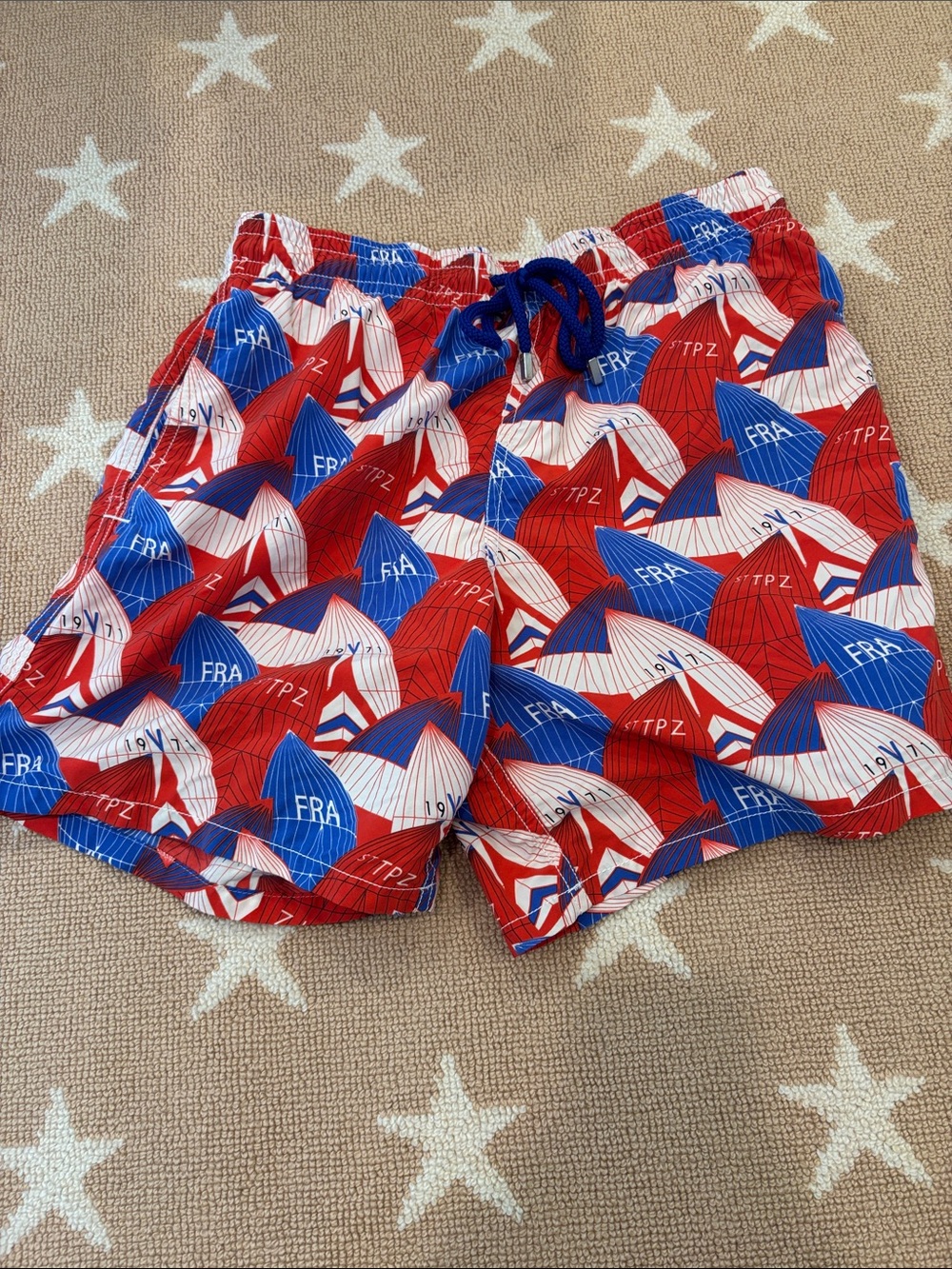 VILLEBREQUIN SAILING Red & Blue Swim Trunks -